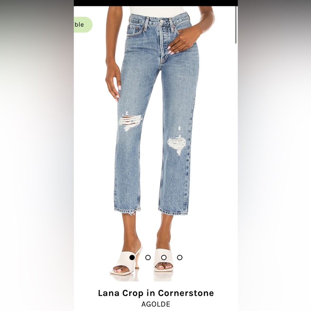 NWT Agolde Lana Crop Midrise Vintage Straight Jean in color Cornerstone. Size 28